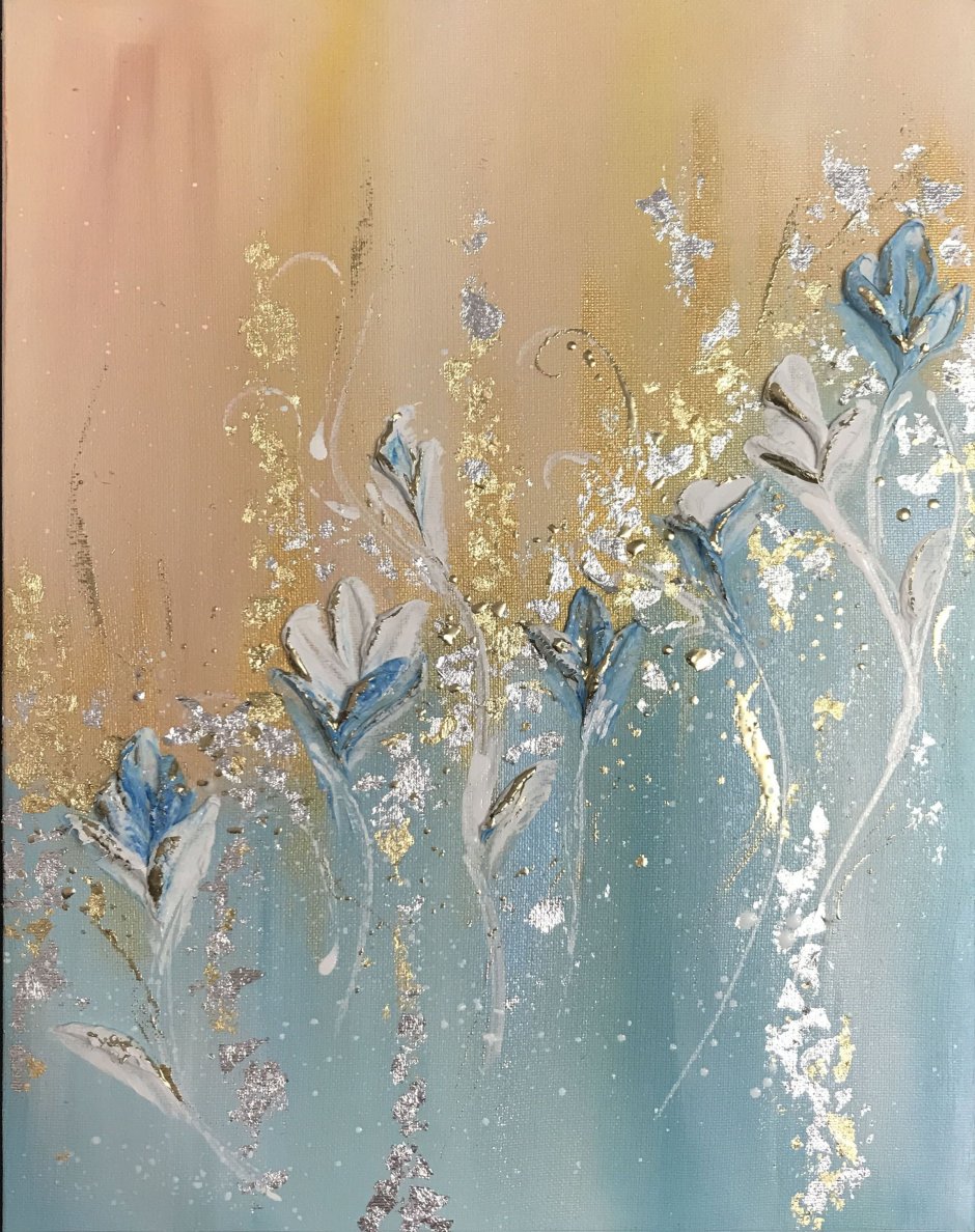 Абстрактные цветы маслом