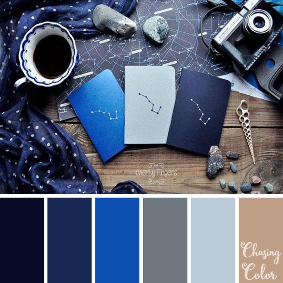 Палитра цветов сочетание темно синий