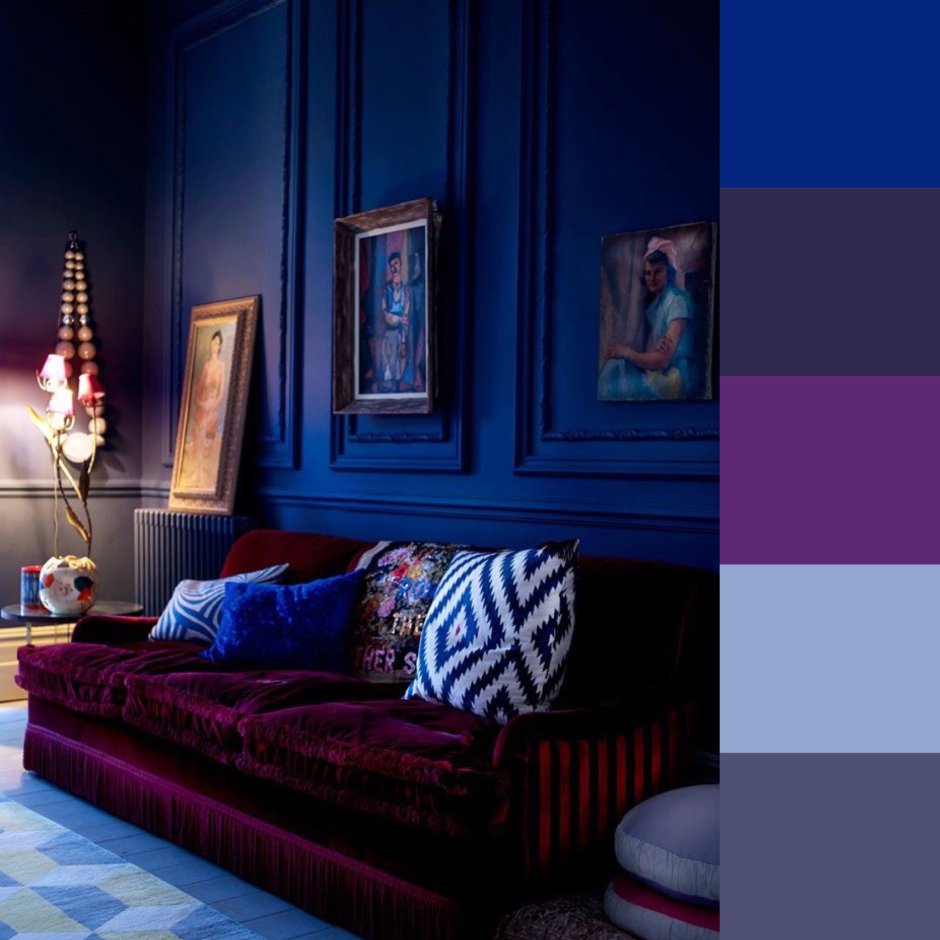 Цвет индиго в интерьере