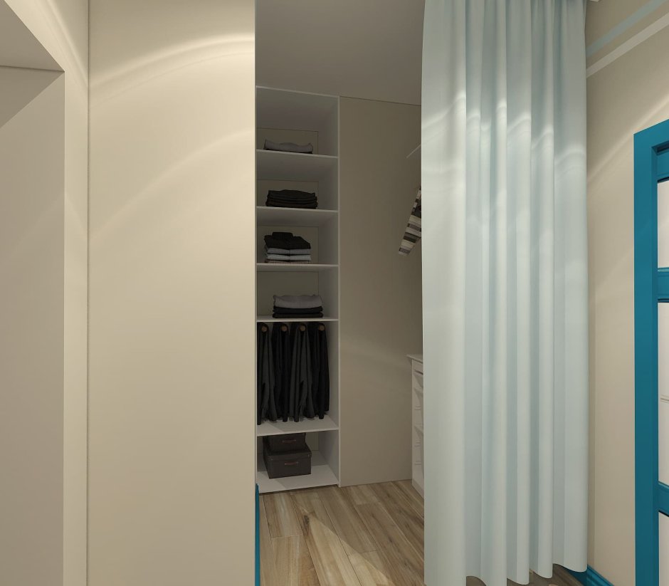 Гардероб ПАКС со шторкой