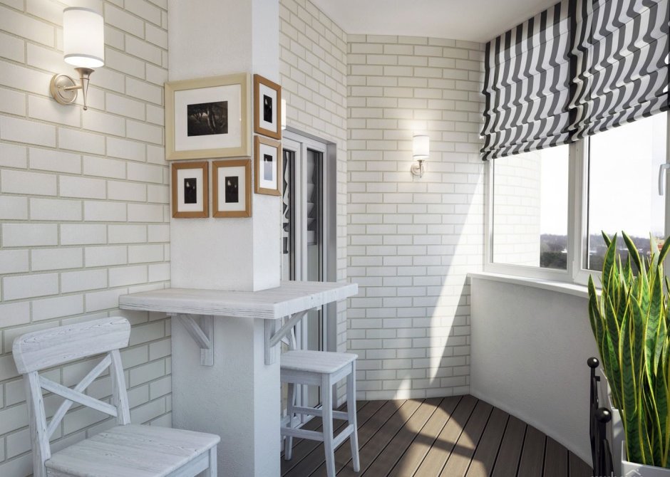 Лоджия стиль лофт и Скандинавия