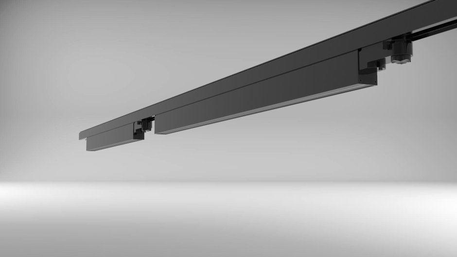 Трековые светильники на шинопроводе в интерьере