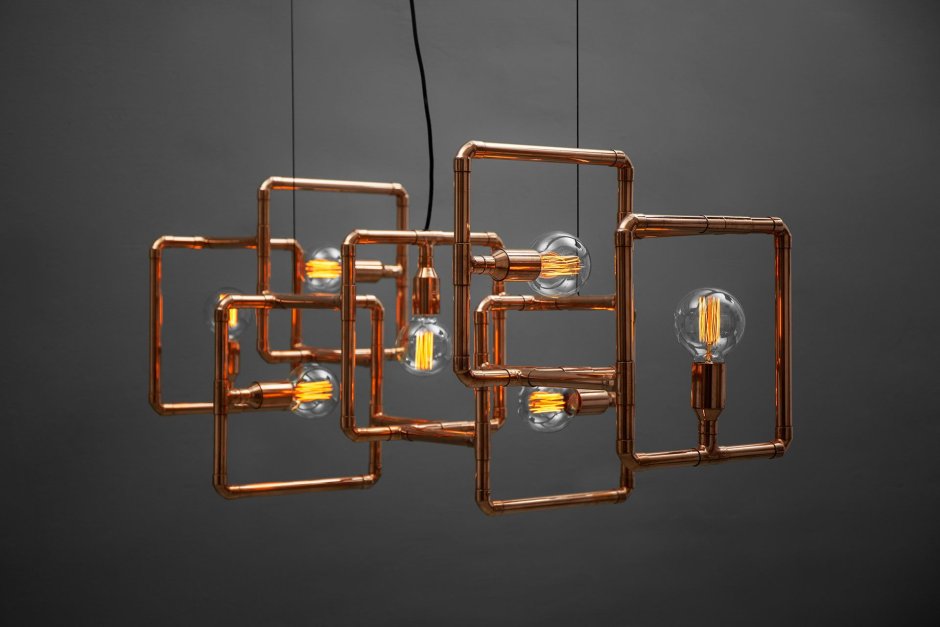 Люстра из медных труб