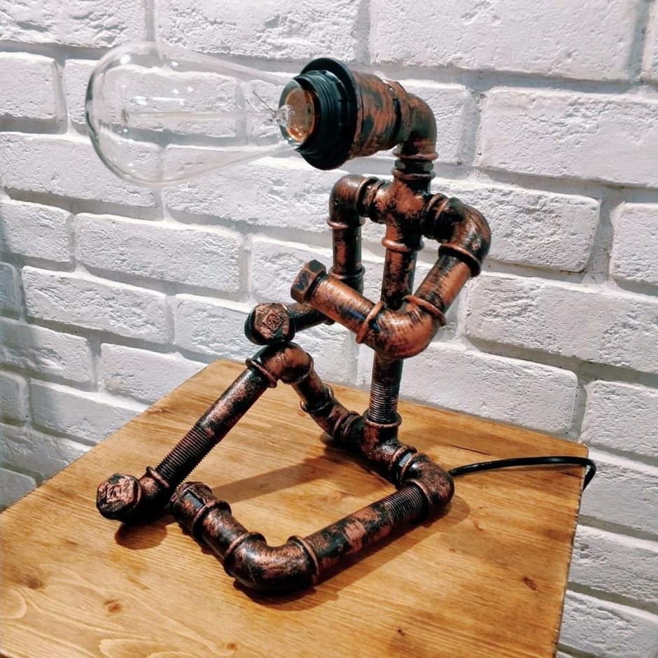 Светильники из труб водопроводных в стиле лофт