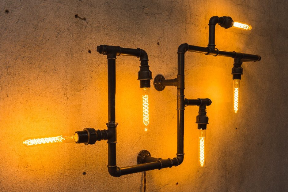 Светильник из сантехнических труб