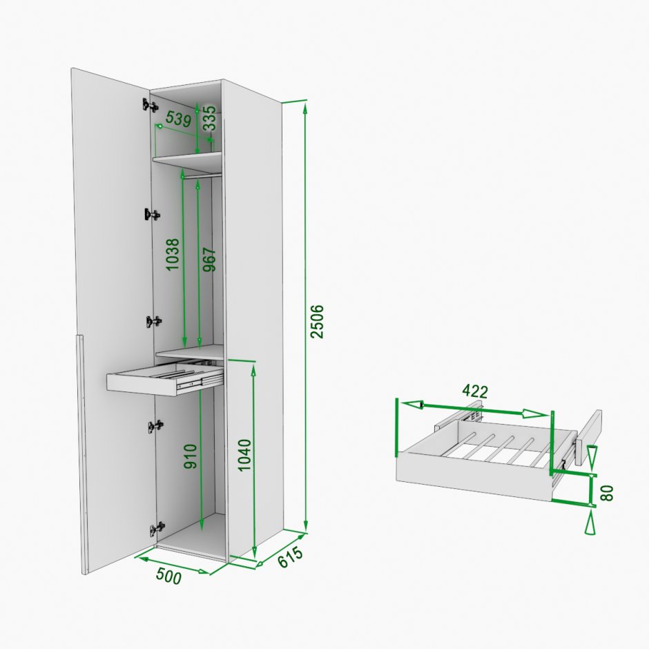 Высота шкафа 255 Хаф