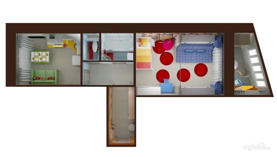 Планировка двухкомнатной хрущевки 44 кв м