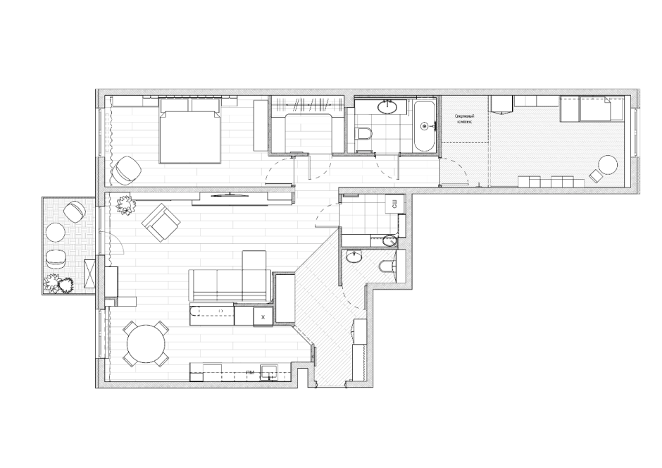 Планировка пик двушка распашонка 69 м2