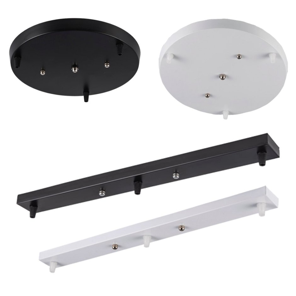 Потолочная база для подвесного светильника 3 подвеса серебро