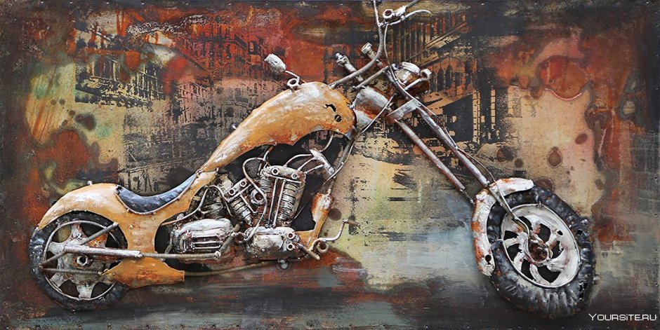 Картина мотоцикл в стиле лофт