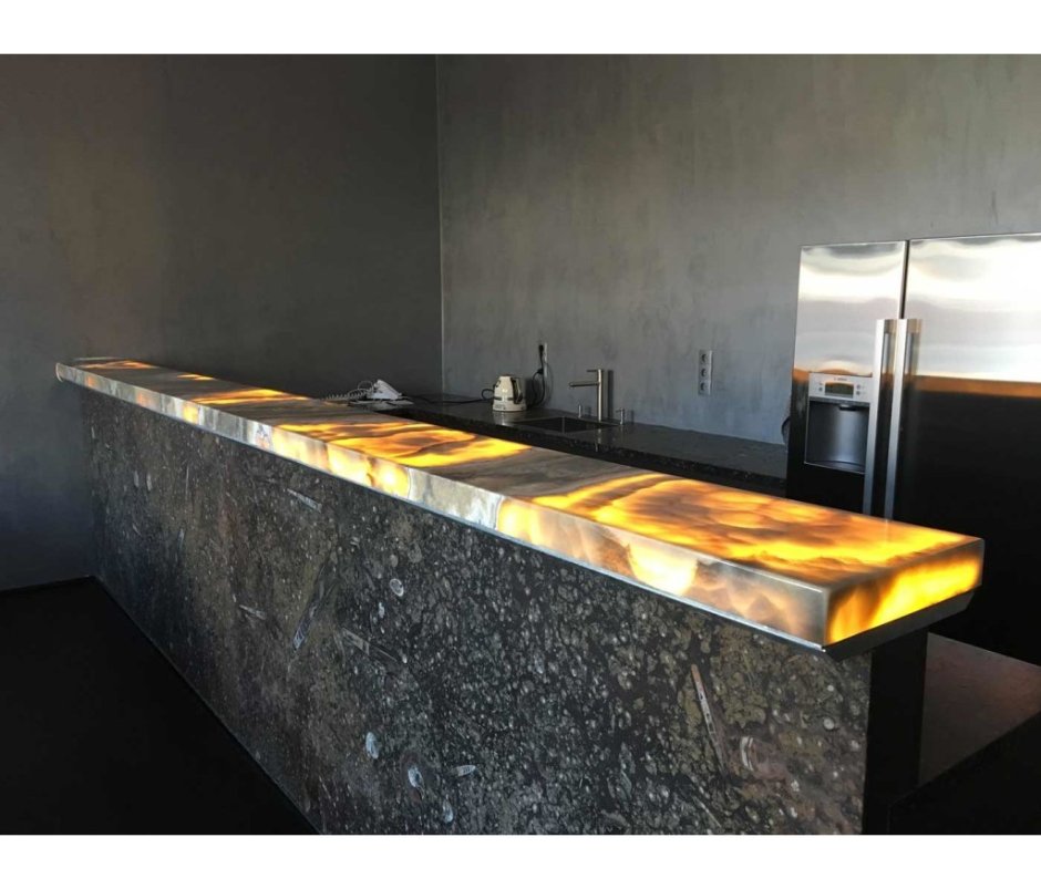 Каменный шпон Оникс с подсветкой