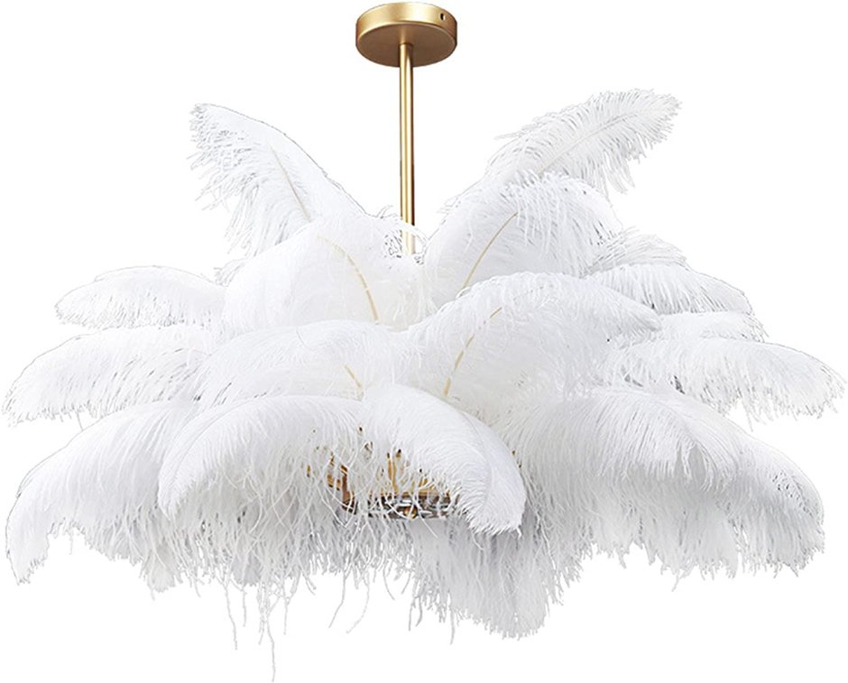 Подвесной светильник с перьями