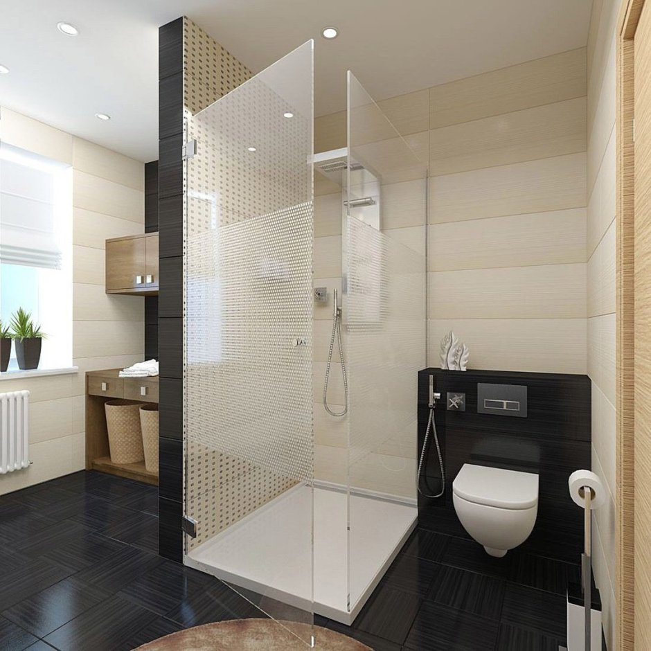 Душевая кабина из кафеля