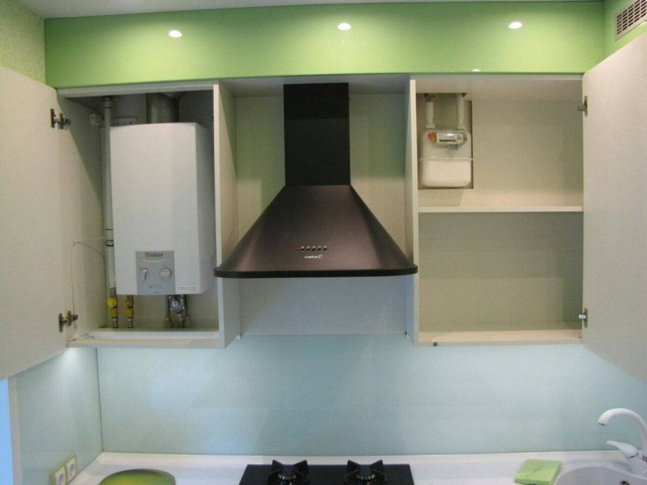 Спрятать газовую трубу на кухне