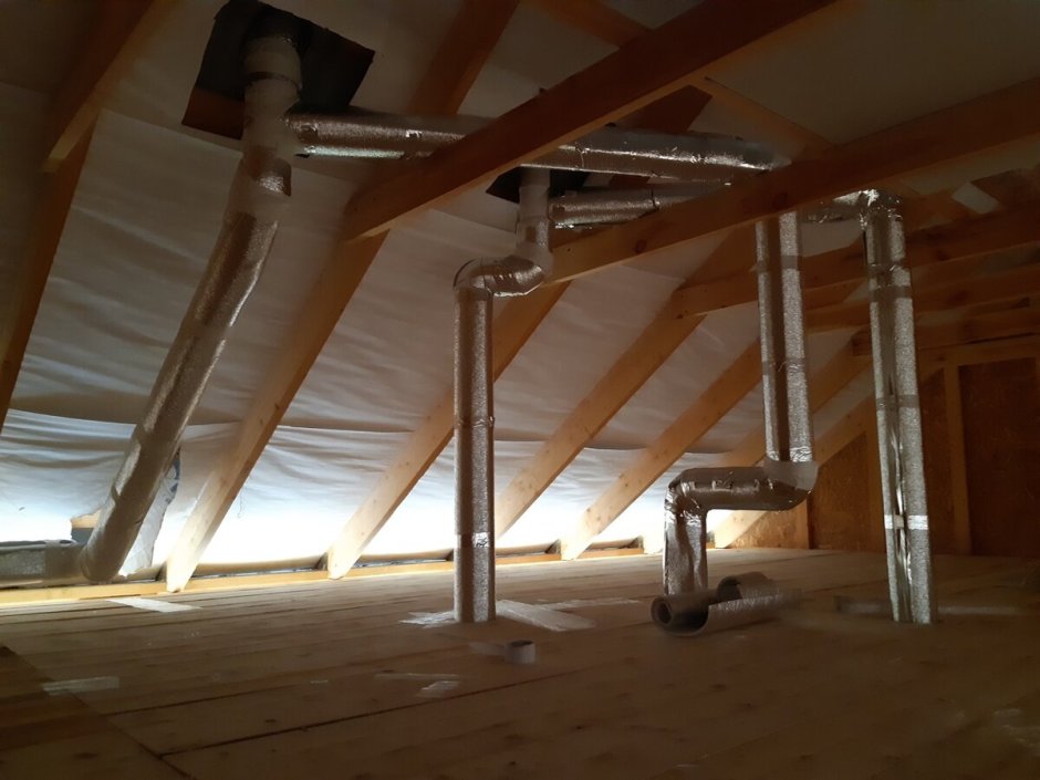 Крутой излом крыши мансарда