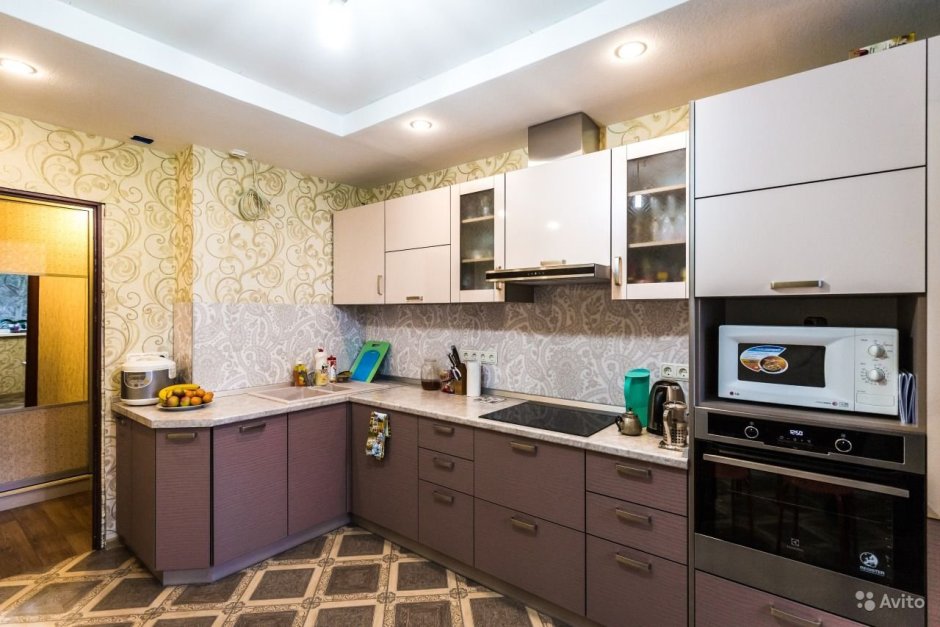 Обои под бежевую кухню