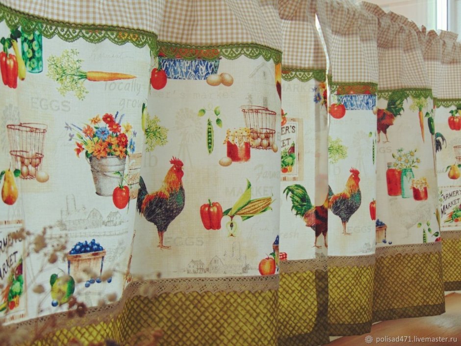 Шторки на окна в деревенском стиле