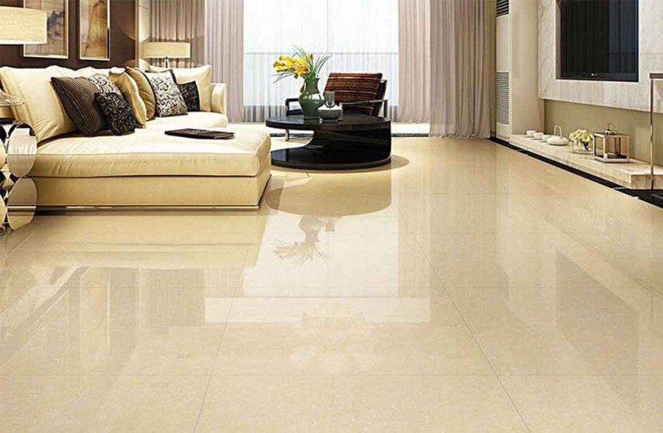 Бежевый пол в интерьере