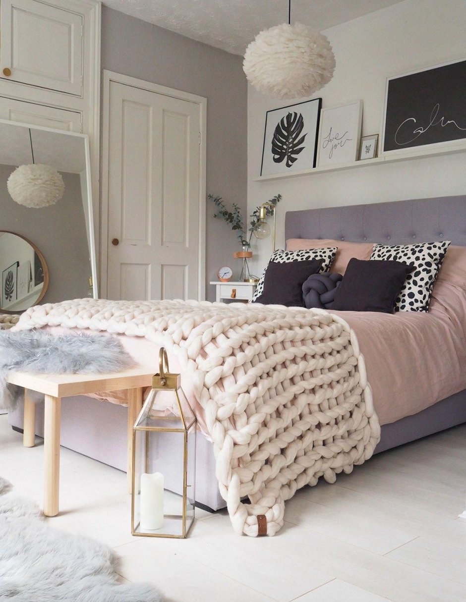 Покрывало в спальню в скандинавском стиле