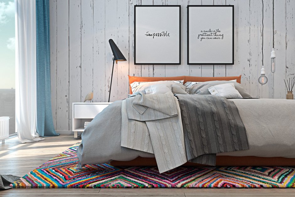 Плед в скандинавском интерьере