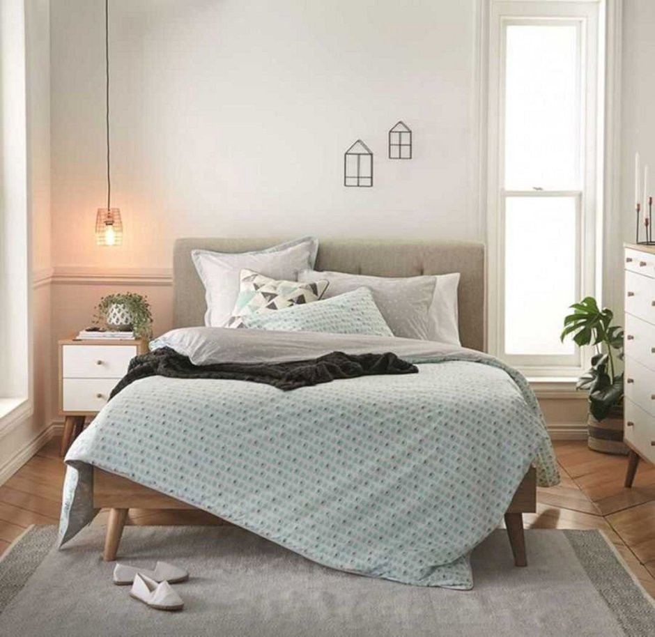 Текстиль для спальни в скандинавском стиле