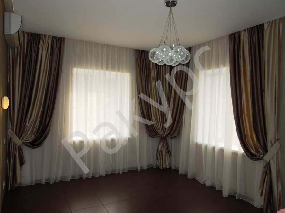 Шторы на два угловых окна