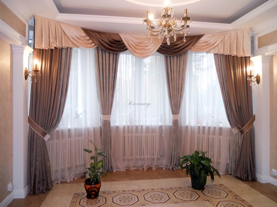 Шторы в гостиную на 2 окна