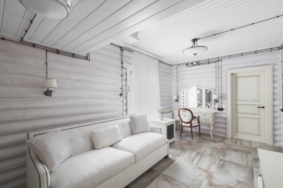 Интерьеры в домах из клееного бруса в скандинавском стиле