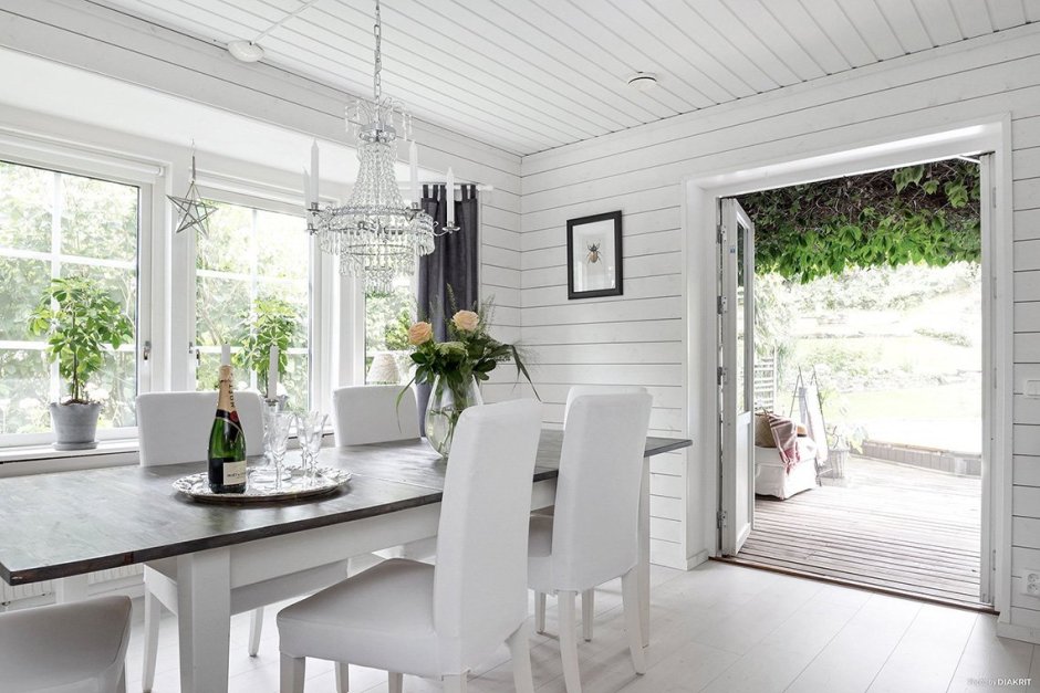 Дом из клееного бруса интерьер белый