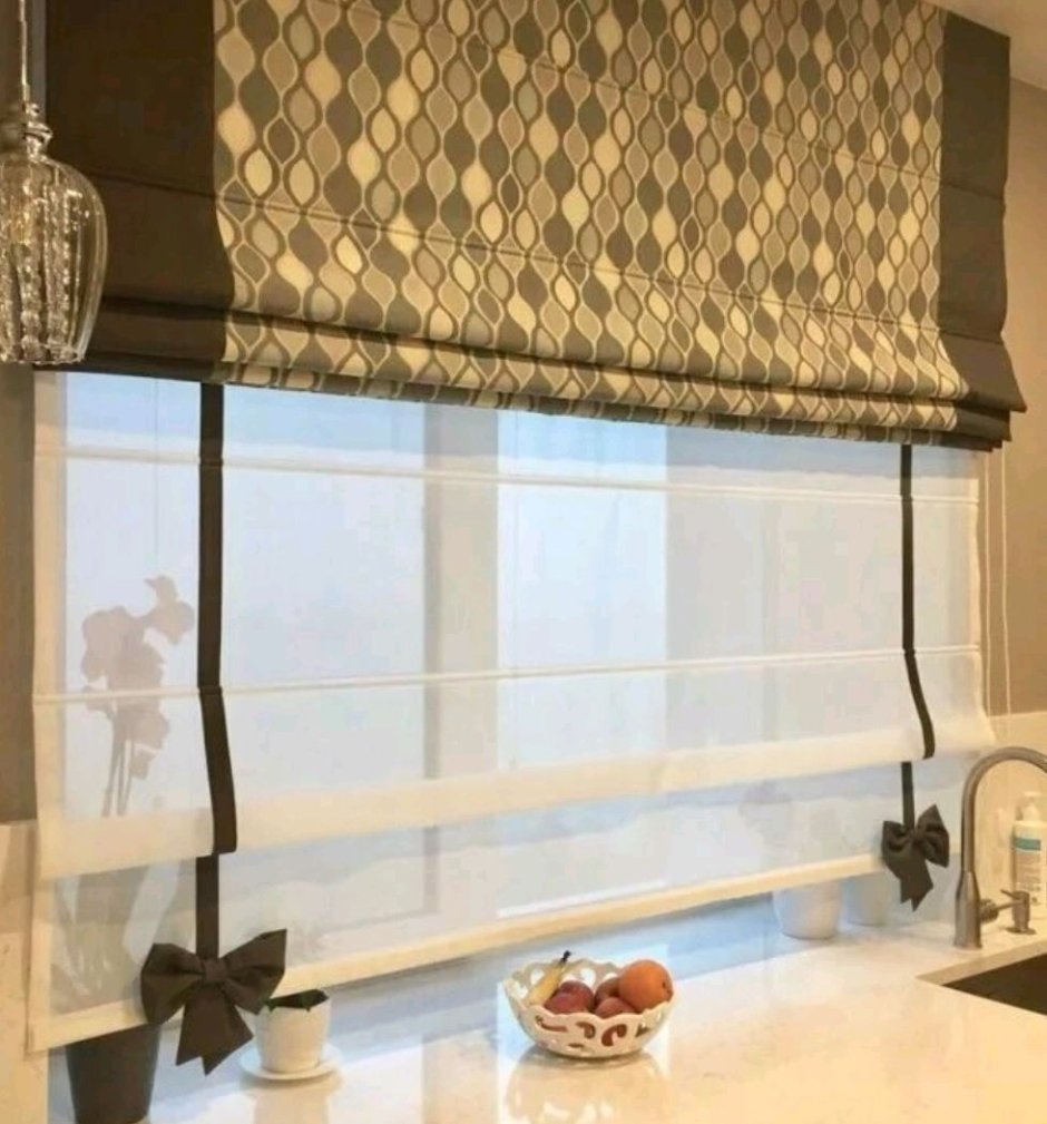 Римская штора в кухню гостиную