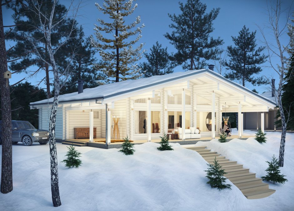 Дом белого цвета