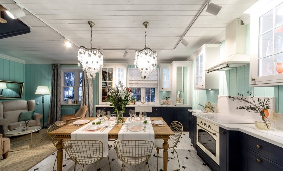 Кухня-гостиная в стиле Прованс