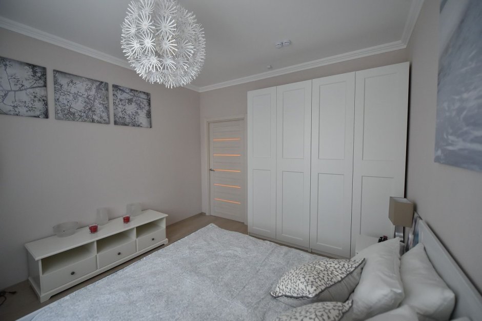 Спальня в двушке квартиры по реновации