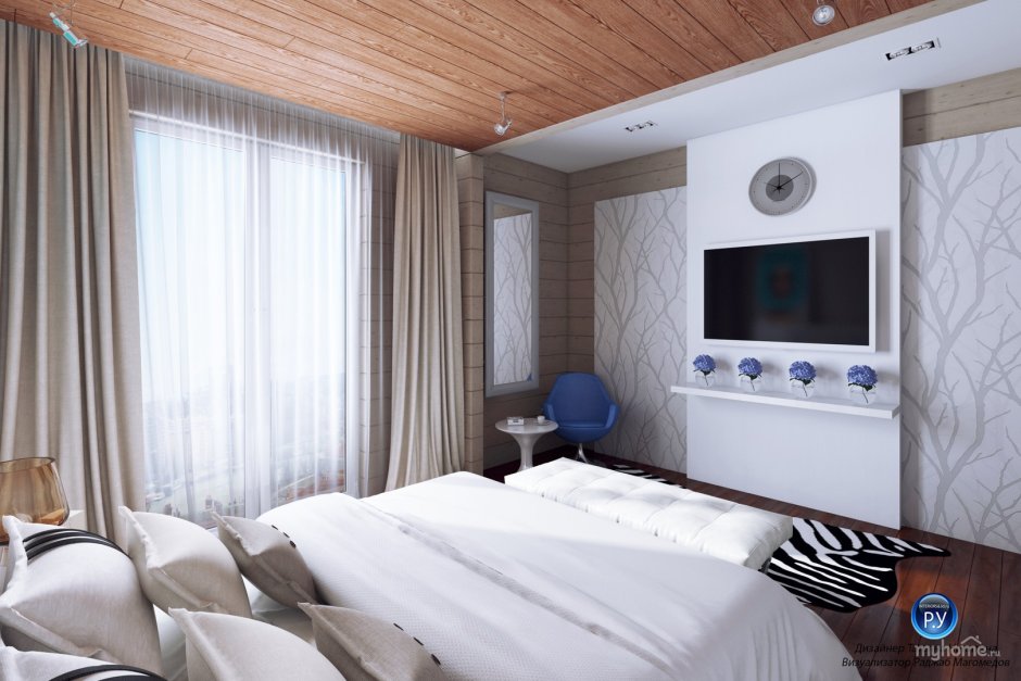 Спальня в светлых тонах