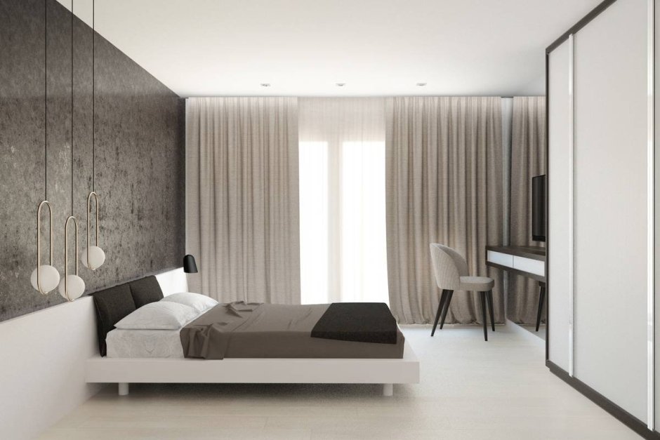 Современный потолок в спальне