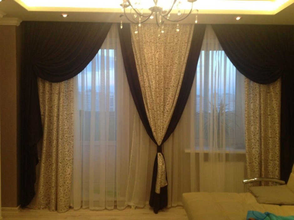 Двойные шторы на окно