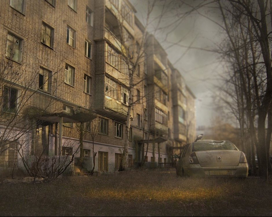 Ночной Красноярск дворы