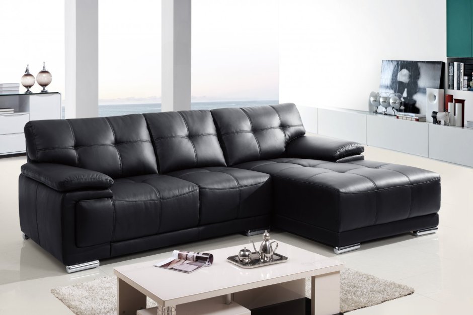 Черный современный диван