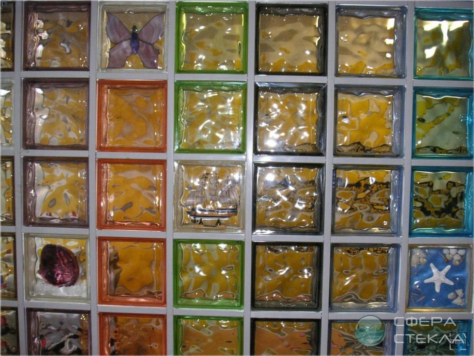 Мозаика из стеклянных блоков