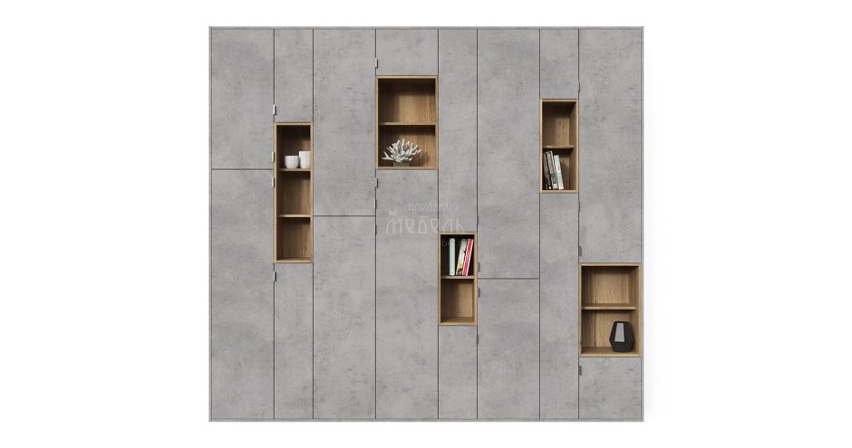 Бетон Чикаго шкаф купе Эггер