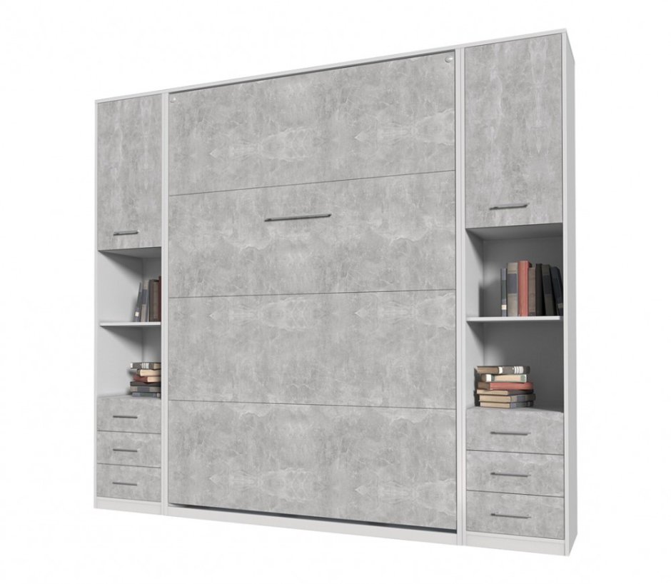 Шкаф цвета бетон Пайн белый