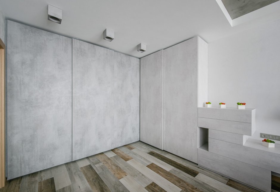 Шкаф купе бетон Пайн белый