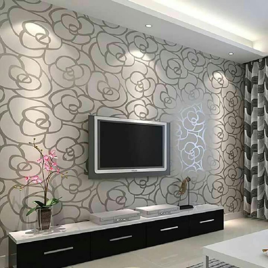 Комбинированные обои для зала