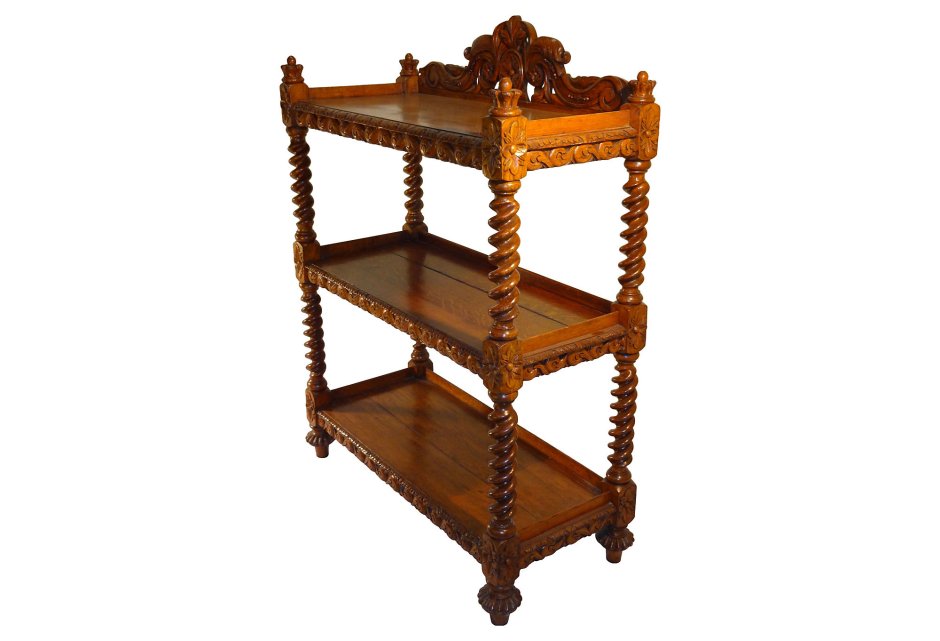 Напольные угловые полочки из дерева