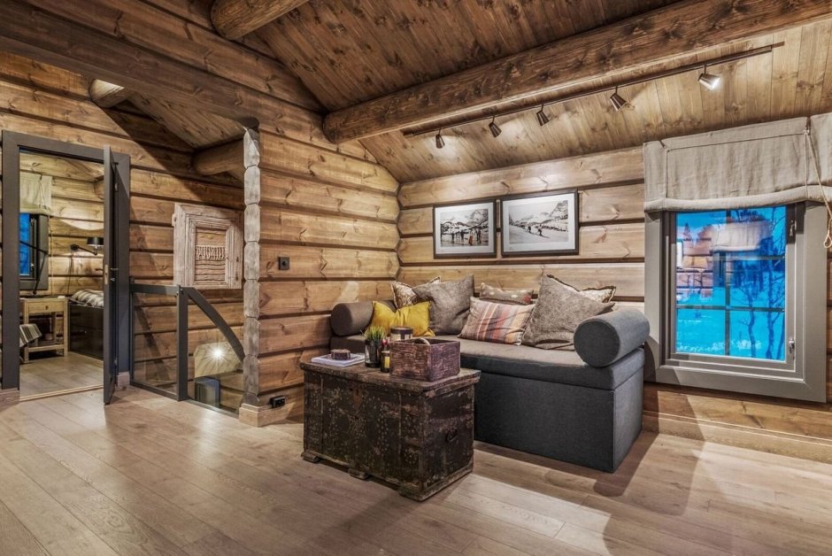 Интерьеры норвежских домов из лафета