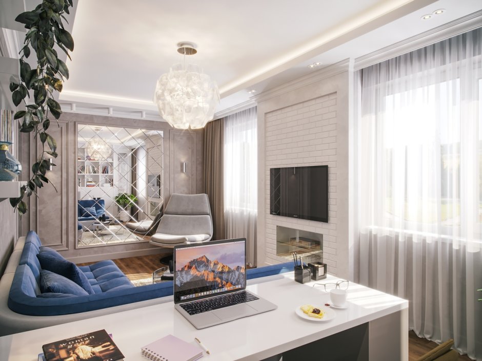 Гостиная с рабочей зоной
