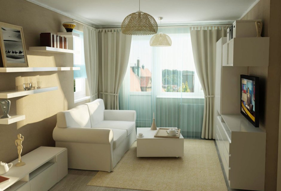 Обустройство маленькой гостиной
