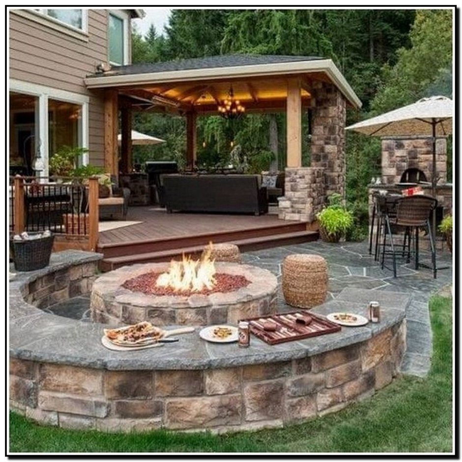 Зона патио с мангалом