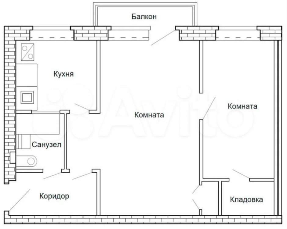 Двухкомнатная квартира хрущевка планировка