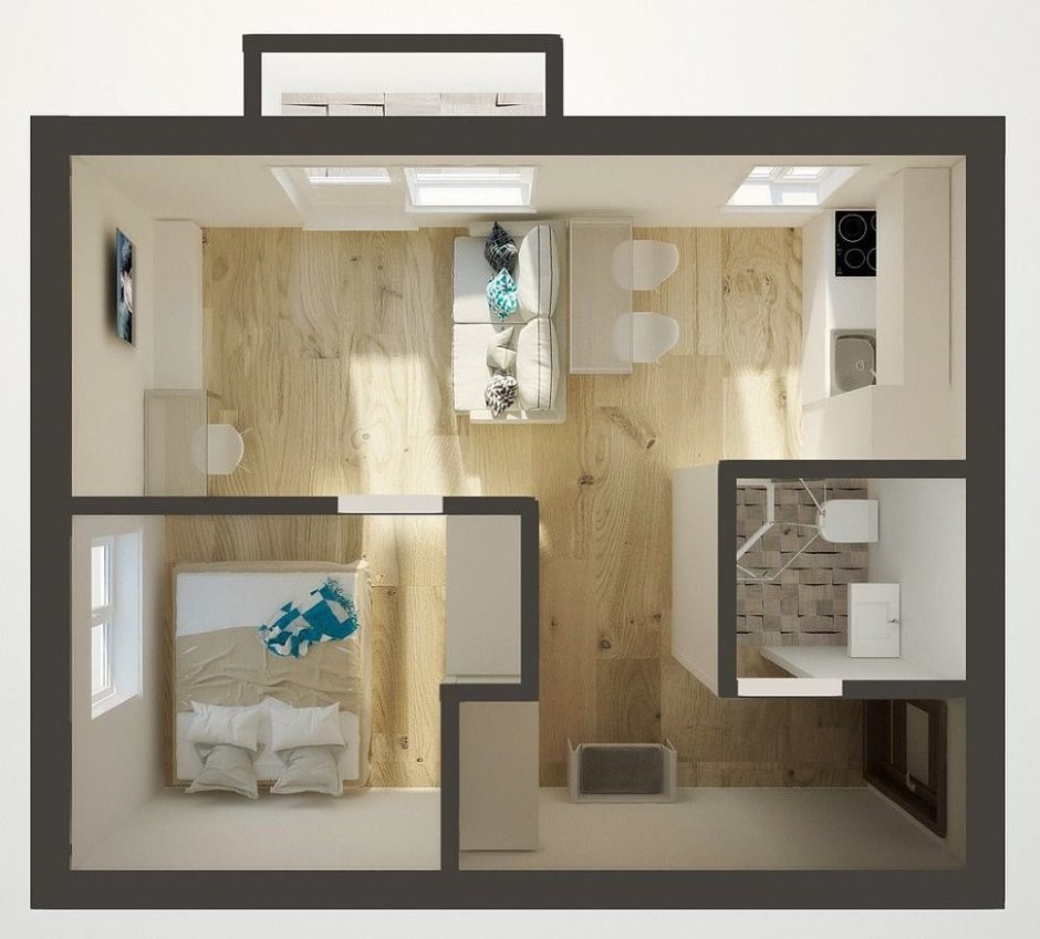 Планировка двушки для семьи с ребенком